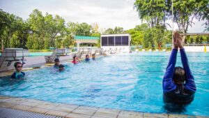 The Swib Lab Teaching a Swimming Lesson at Hwa Chong Institution