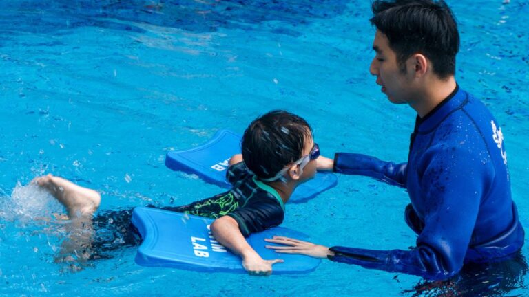 A Preschooler Learning to Swim at The Swim Lab