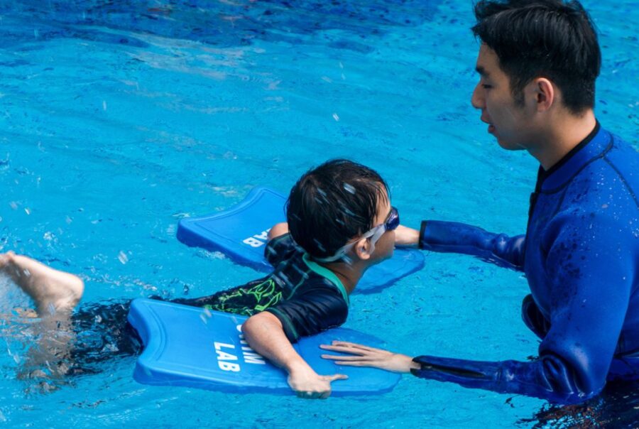 A Preschooler Learning to Swim at The Swim Lab
