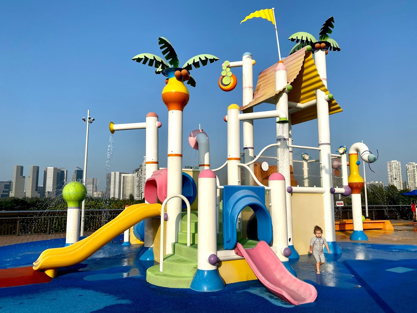 Free water playground Splash-N-Surf at Kallang Wave Mall, Stadium, level 3, open from 8am to 10pm.